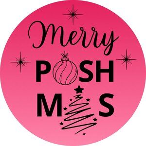 100 thermal Stickers Merry Poshmas 2” Round Labels,